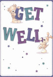 Radiating optimism and warmth, this illustrated get well card features two adorable companions-a cuddly teddy bear and a playful puppy-springing to life against a creamy white backdrop. The bear balances atop robust, indigo-and-teal letters forming the word 'GET,' while the puppy, all fluff and big-hearted charm, wraps its paws lovingly around the bold, vibrant 'WELL.' Scattered star motifs in cheerful shades of blue and purple punctuate the scene, carrying a whimsical, hope-filled air reminiscent of a stroll past the sunlit shopfronts of Addington. The hand-drawn textures make the fur so tactile you can almost feel their embrace, inviting the kind of comfort found in the arms of a loved one or in the presence of a carefully delivered bouquet. Every aspect of the design-its luminous colours, rounded forms, and playful energy-embodies the spirit of heartfelt recovery wishes. Just as Addington's local florists thoughtfully craft each get well bouquet, this card offers genuine encouragement, perfect for sending a message of kindness and support to anyone in need of healing.